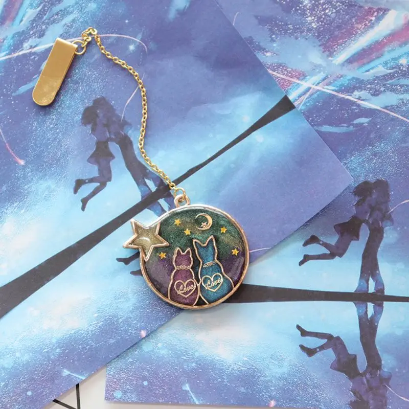 

8Pcs Cute Cat Pendant Metal Frame Jewelry Making UV Resin Charms Bezel Setting