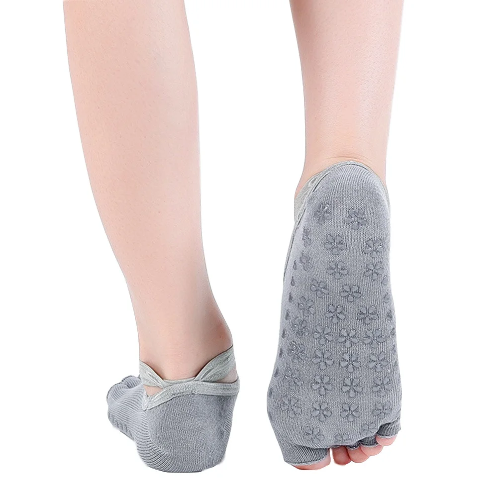Non Slip Cross Strap Socks Dance Wear Resistant Floor Solid Toeless Professional Fitness Ballet Adults Women Girls | Женская одежда