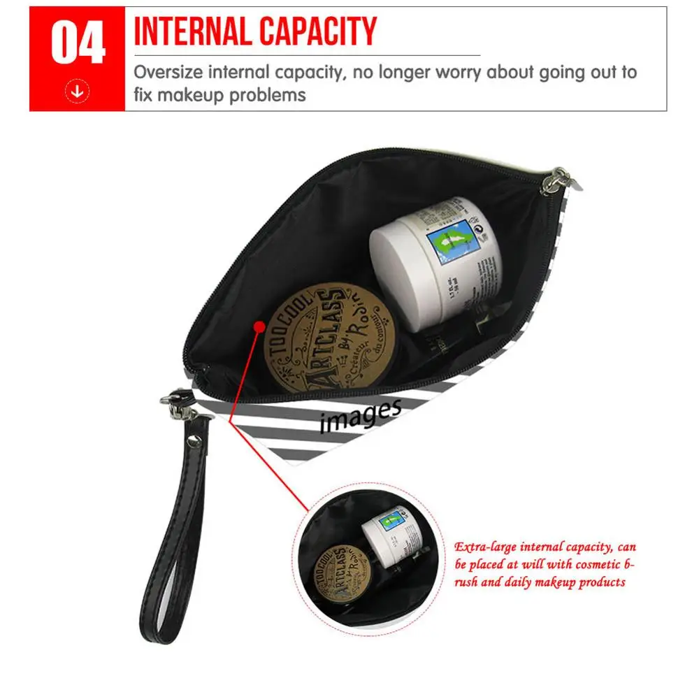 

Twoheartsgirl Deer Print Women Makeup Bag Portable Leather Cosmetic Case Clutch Coin Storage Pouch for Teen Girls Female Handbag