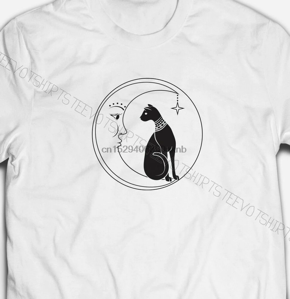 Мужские женские платья в ретро стиле с рисунком Луны и черная кошка S XXXL белая