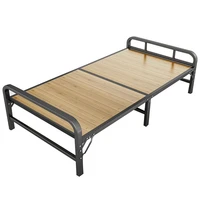 gmzdc 120cm folding bed adult dormitory home solid wood double nap simple lunch accompanying camping bed summer cooling frame