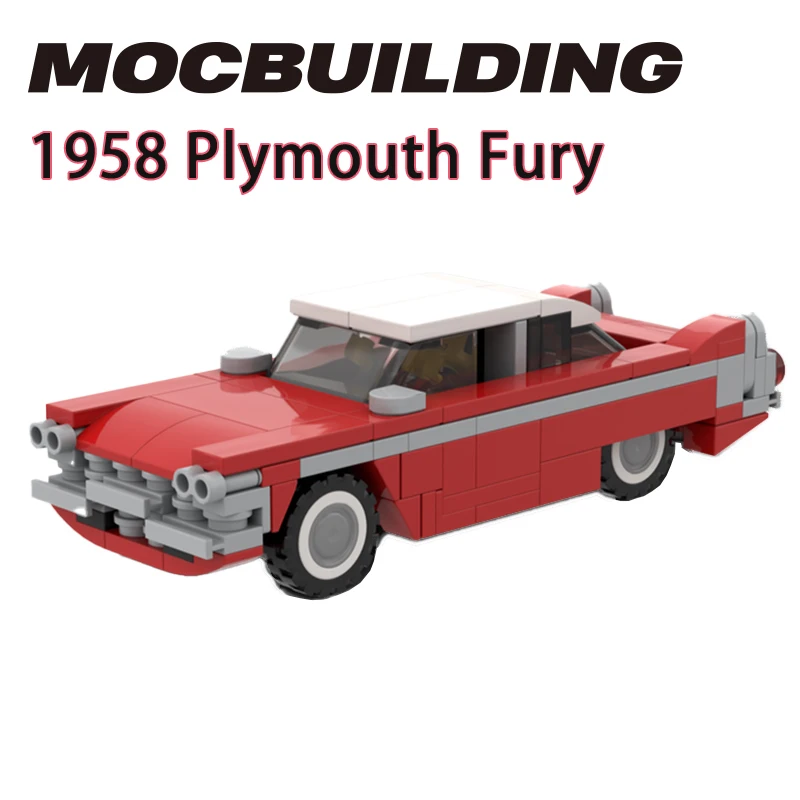 

Механический классический автомобиль MOC, модель 1958 Плимута и фурии, конструктор, высокотехнологичный Классический гоночный автомобиль, игр...