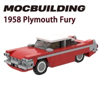 moc mechanical classic car 1958 plymouth fury model bricks creators high techal classical racing vehicle toys for boys gift
