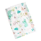 Муслиновые пеленки для новорожденных, хлопковые, с принтом единорога, двухслойные, чехол для детской коляски, 1 шт.