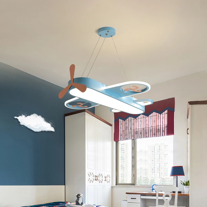 Children's room light bedroom simple modern aircraft LED light 48W creative personality cartoon chandelier ZY277