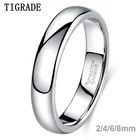 Классическое ювелирное изделие Tigrade 2468 мм, милые мужские и женские Простые Кольца из полированного карбида вольфрама, 100% чистое кольцо, обручальное кольцо, обручальное кольцо