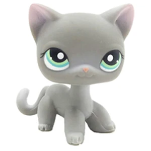126 pet shop lps лпс пет шоп игрушки кошка немного короткие волосы стоял серый#5#391 черный#336 старые оригинальные игрушки котенок детей Рождество подарок коллекция - Цвет: 126