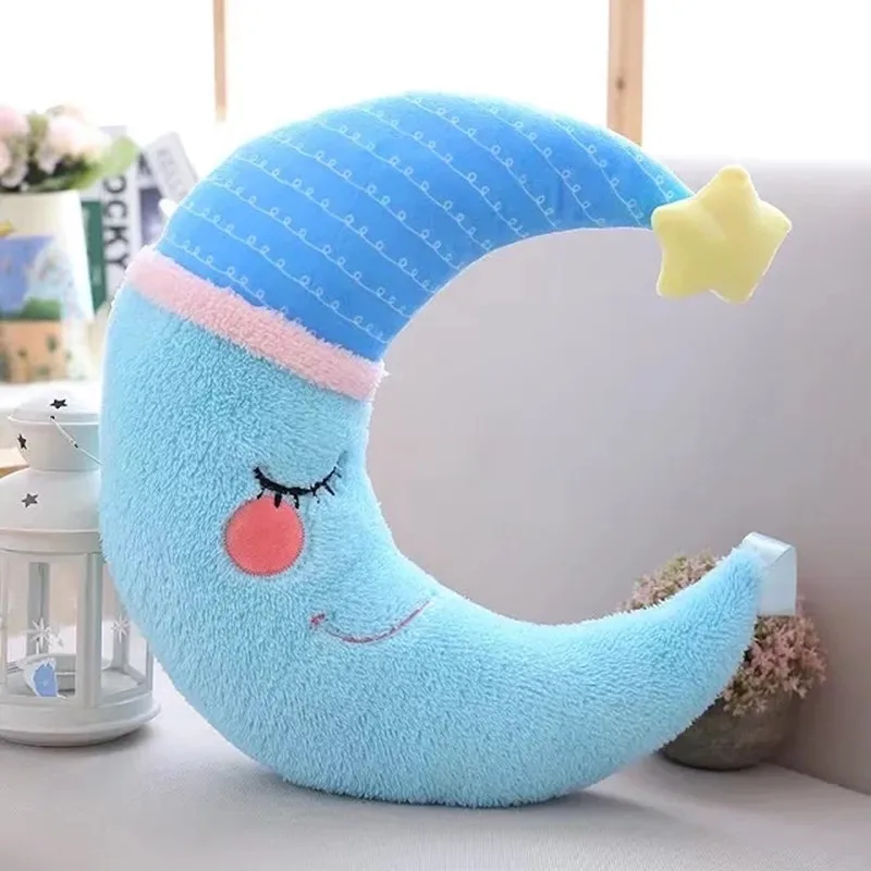 40X15cm прекрасные мягкие Луна Форма Подушка Мягкие плюшевые игрушки для детей