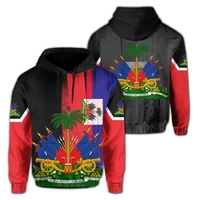 tessffel country emblem flag caribbean sea haiti island retro pullover menwomen tracksuit jacket 3dprint streetwear hoodies a15