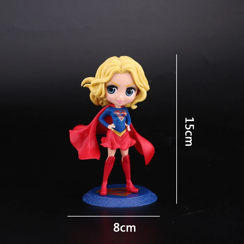 New Q posket superwoman Superhero Blue base female superman Action Figure Anime Beeldjes Collectible Poppen Kinderen Speelgoed | Игрушки и