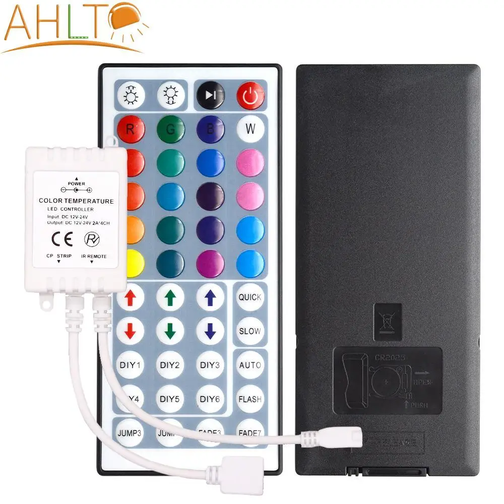 

44Keys RGB Light Led Lamp Mini Connectors Controller IR Remote Control Dimmer 72W 6A For 3528 5050 2835 LED Strip Desk Wall Lamp