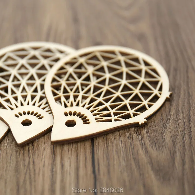 Лазерная резка деревянные подставки для ежа украшения. Незаконченные Тэги.