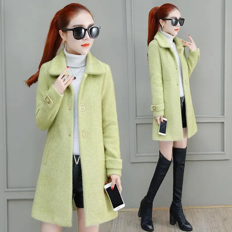 

The New Woolen Coat Women's Mid-length Spring, Autumn and Winter Look Thin Korean Style Short Fashion Slim Coat Trend