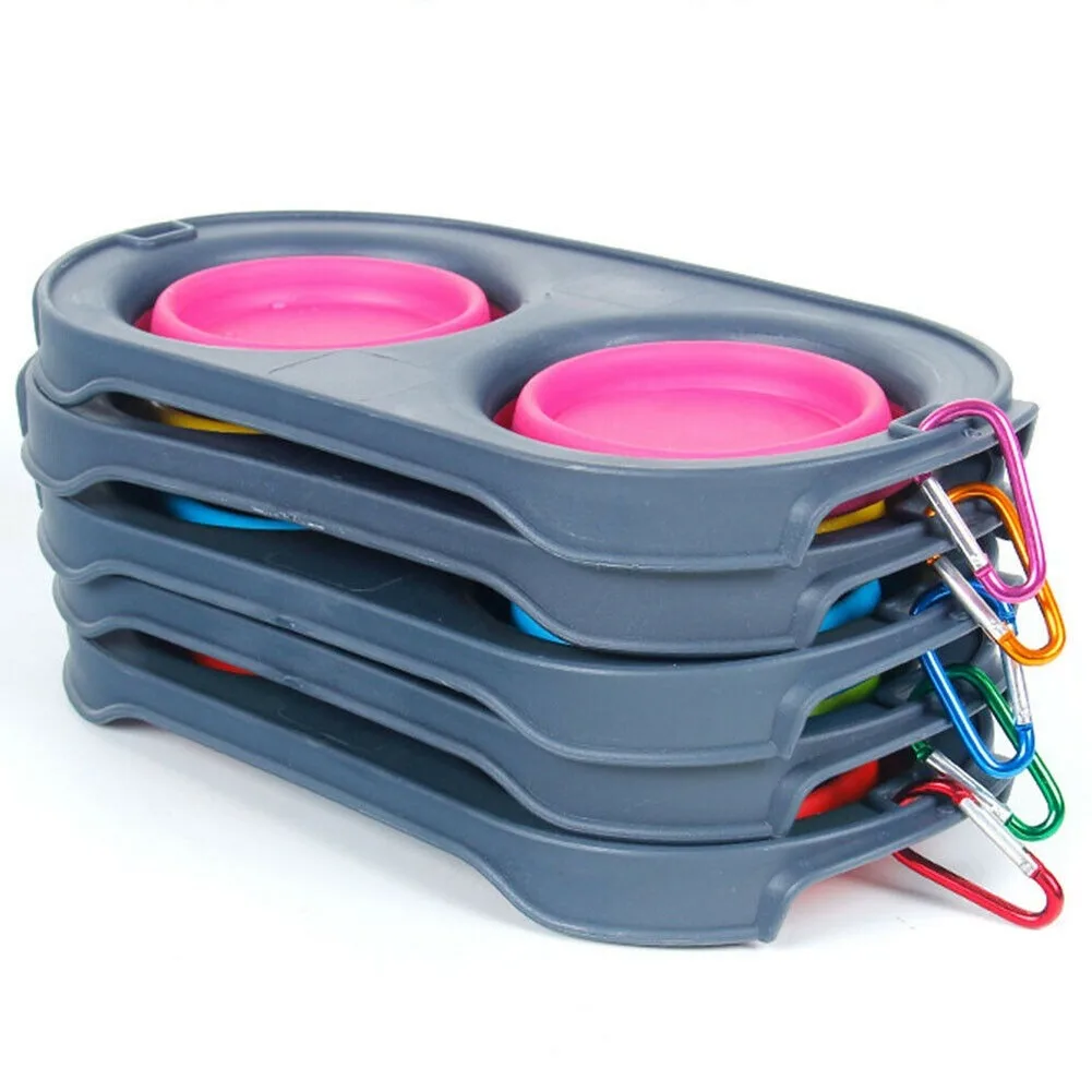 Складная миска для домашних собак и кошек портативная дорожная собачья пищевая