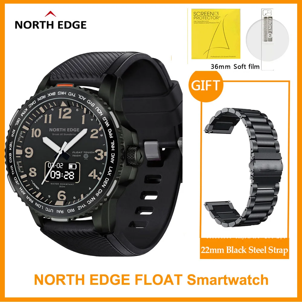 Подарочный браслет для часов North EDGE плавающие спортивные Смарт часы 1 3 дюйма