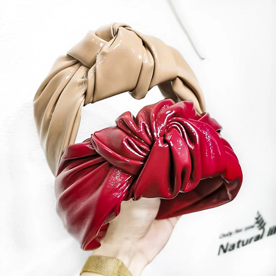 Женская повязка на голову Haimeikang модная заколка из искусственной кожи с узлом и