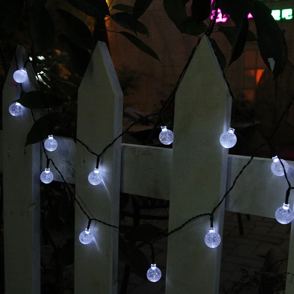 

30LED Holiday Light Solar Bubble Ball Light String Colored Light Bubble Bead Outdoor Decoration Light Wedding Holiday Decoration