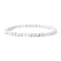 4mm mini natural white pine stone energy personality bracelet handmade beaded men and women party sports leisure elastic rope