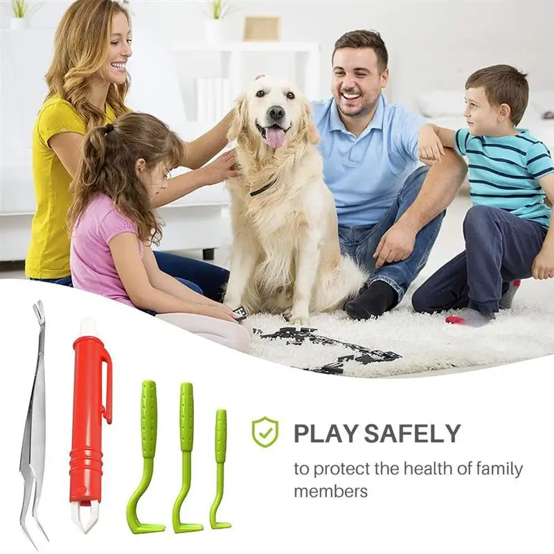

7 Pcs Pet Dog Tick Remover Tool Set Tick Hook Flea Tick Tweezers Clip Remover Flea Comb Magnifying Glass For Dogs Cats
