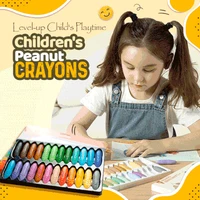 2412pcs clean hands children peanut crayons washable safe and non toxic water soluble paintbrush painting stick kids best gift
