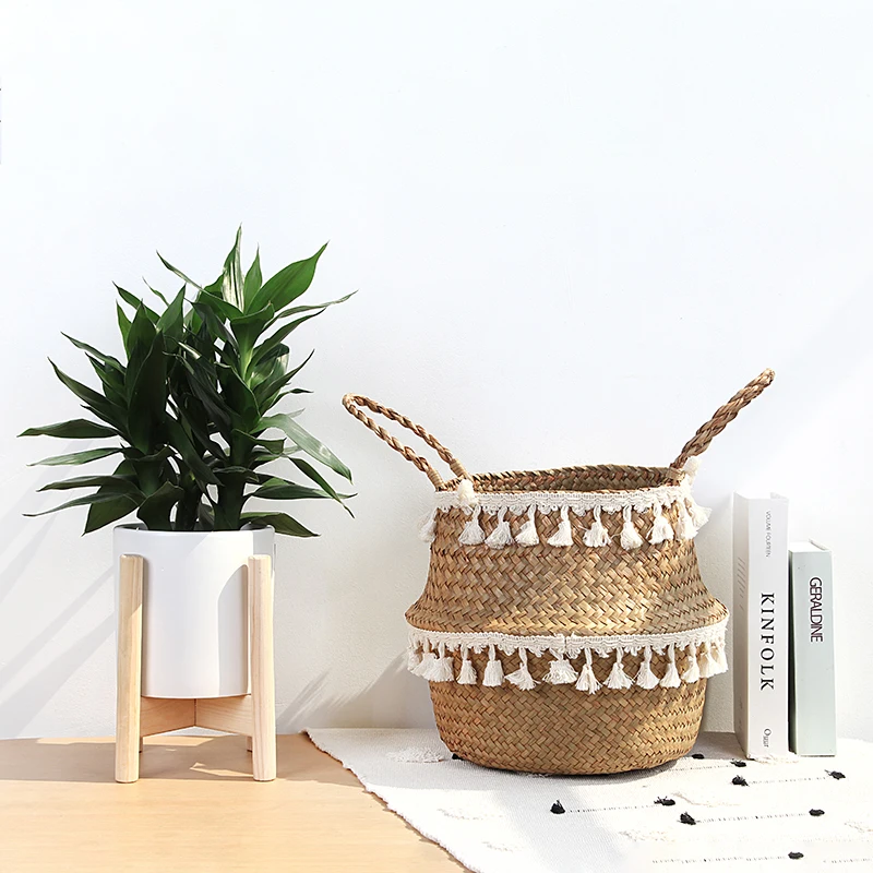 Nordic макраме плетеные корзины Panier лозы Cesta Mimbre прачечные корзины для хранения