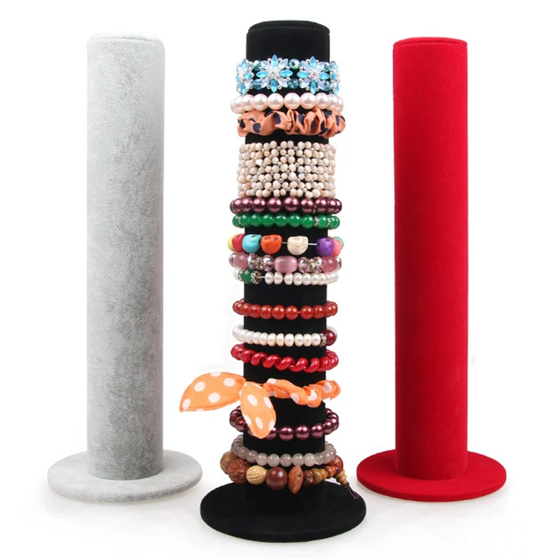 

Velvet Jewelry Rack Bracelet Watch Chain Organizer Holder Vertical Display Stand