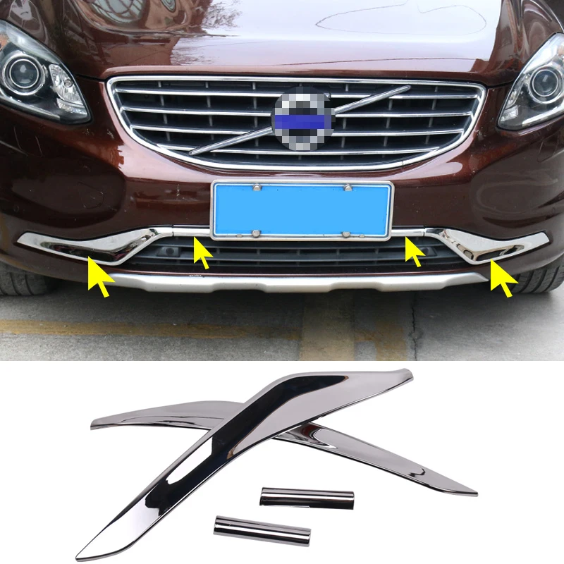 4 шт. хромированные накладки на передний бампер нижний центральный решетчатый