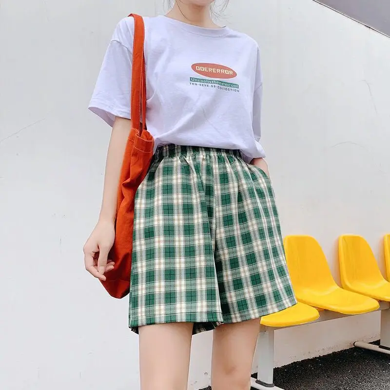 Женские пижамы 100% хлопковые шорты летние мужские и женские клетчатые брюки