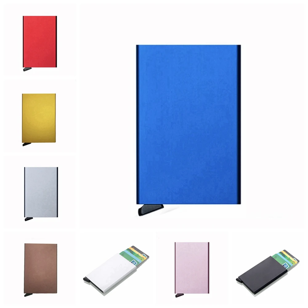 

1 Piece Metal Aluminum New Fashion Card Holder Stainless Steel Silver Credit Card Case Women Wallets Nueva Vogue Men ID Card Box