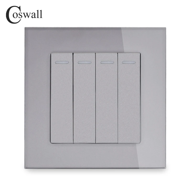 COSWALL 4 Gang 1 Way роскошный светильник из хрустального стекла настенный переключатель