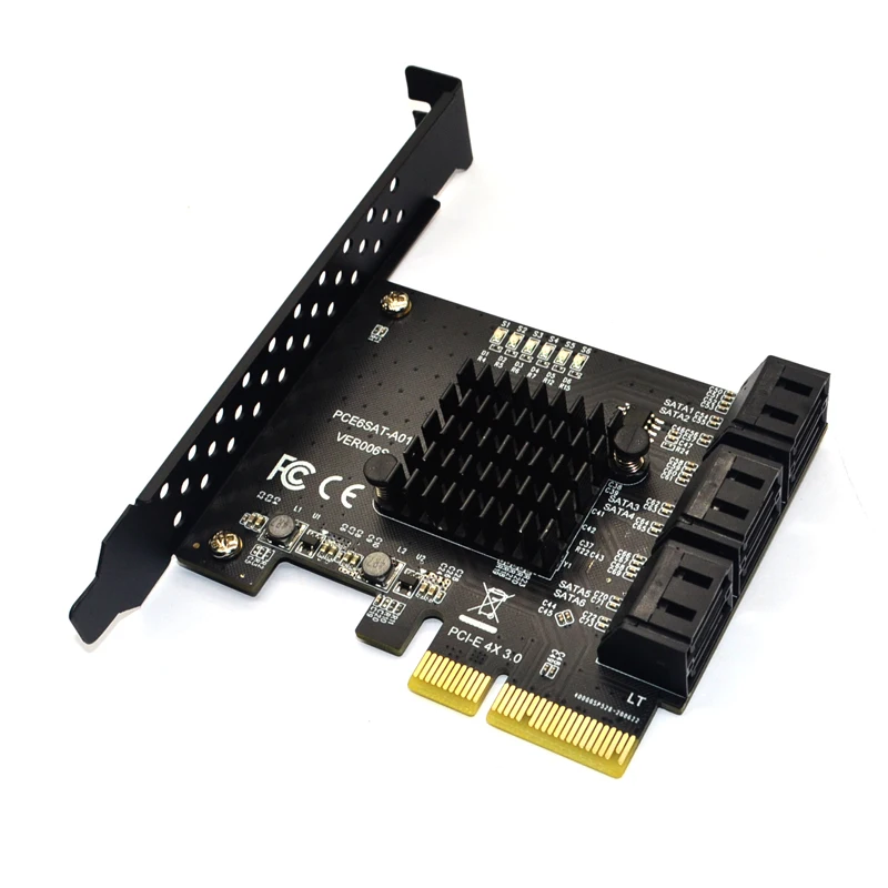 Адаптер SATA PCI e 6 портов 3 0 к Express x4 плата расширения SATA3.0 PCIe PCI-e контроллер для HDD ASMedia