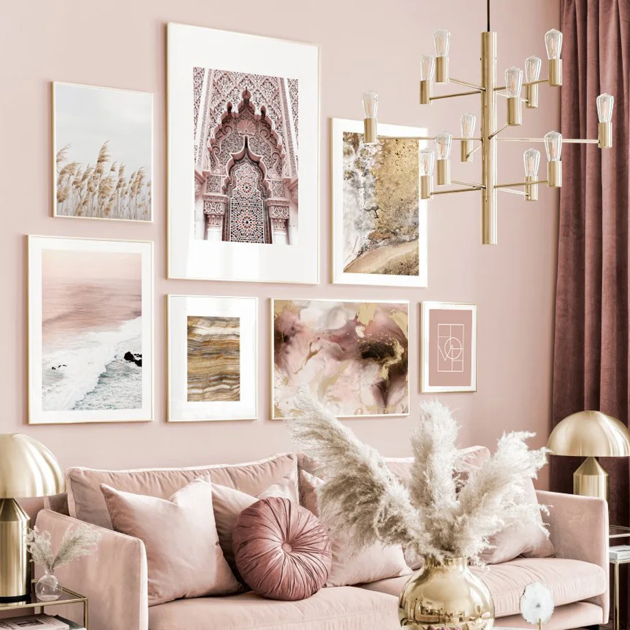 Марокканская марракейская трава пастельные Волны Абстрактный скандинавский