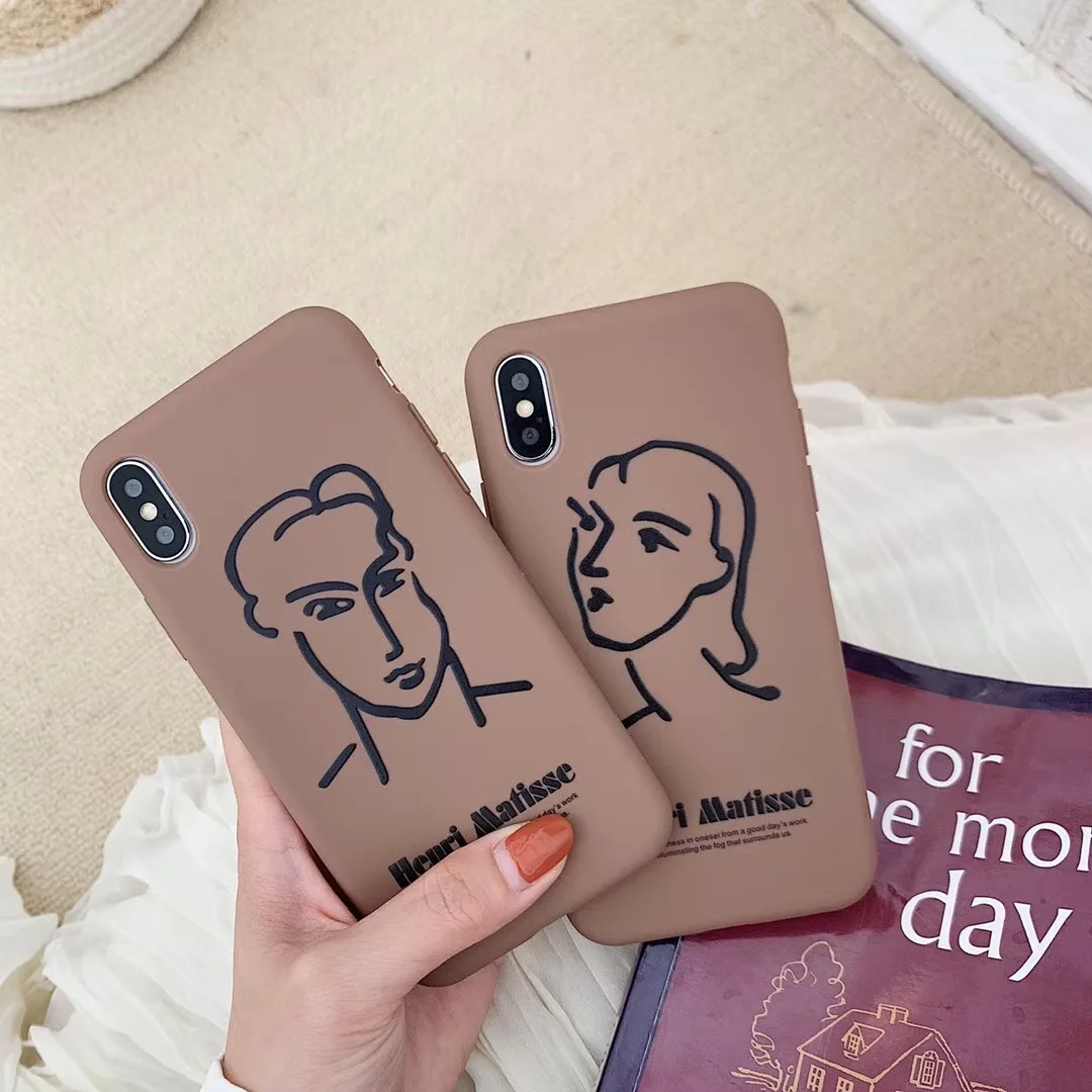 Простой чехол для телефона с абстрактными линиями iphone Xs MAX XR X 6 6s 7 8 plus мягкий из