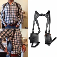 yeahmart man leather anti theft safety wallet bag travel outdoor hidden underarm holster shoulder phone case wallets bags black