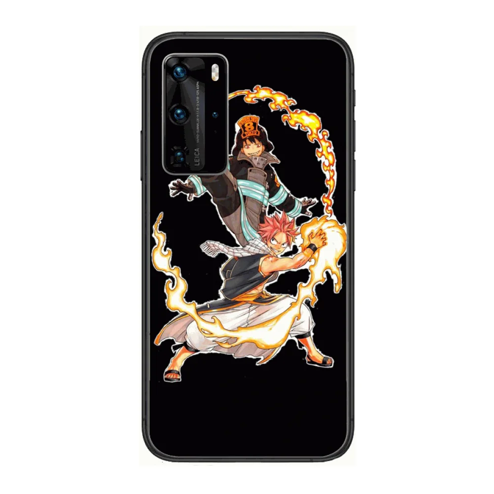 

Anime FIREBRIGADE Trendy Style Phone Case For Huawei P 40 30 20 10 Lite Smart Z Pro Black Etui Coque Painting Hoesjes comic fash
