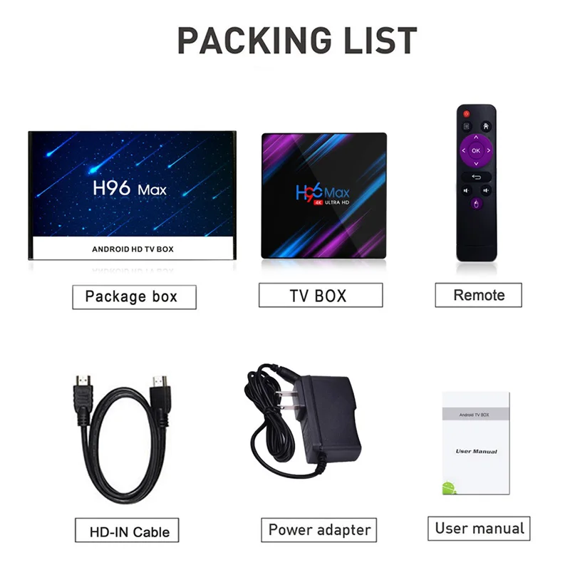 ТВ-приставка Android 9 0 H96 Max RK3318 4K Smart TV Box 2 4/5 0G WiFi Bluetooth 4 телеприставка 6 ГБ 32