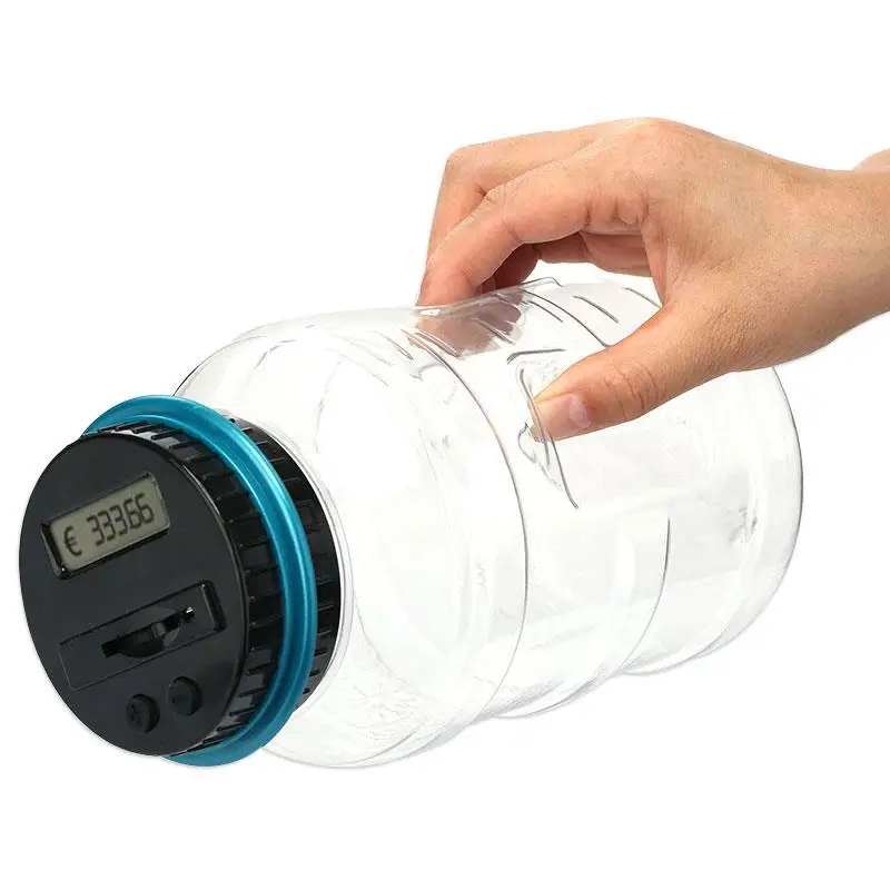 

Digital Saving Box Counting Jar Coin Counter Plastic Economic Convenient EURO LCD Bank Toy Gift Money