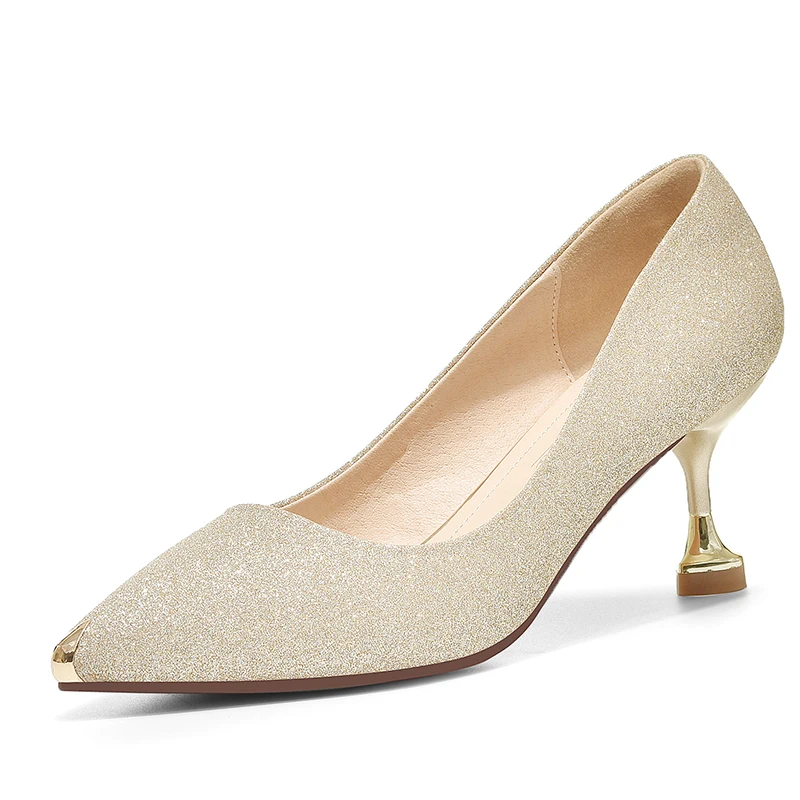 

Elegant Women Shoes 2021 Sexy Pointed Toe High Heel Pumps Spring Autumn Slip On Daily Casual Office Lady Working Shoes M0400