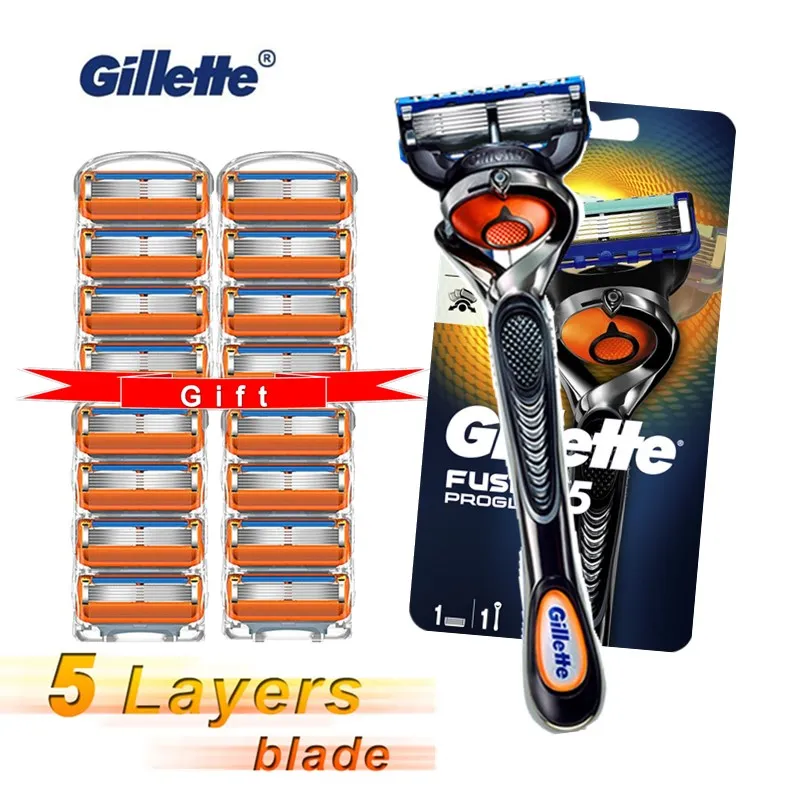 

Manual Shaver Razors Men Machine for Shaving Blades Original Gillette Fusion Proglide 5 Layer Cassettes With Replacebale Blades