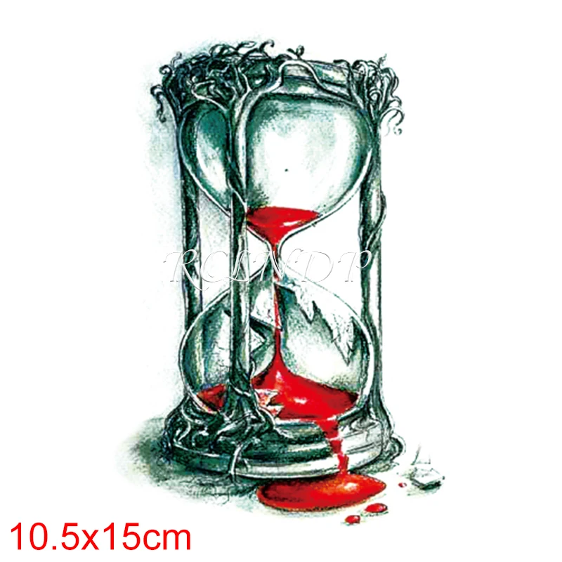 Waterproof Temporary Tattoo Sticker Hourglass Bleeding Red Liquid Tree Patterns Fake Flash for Girl Women Men | Красота и здоровье