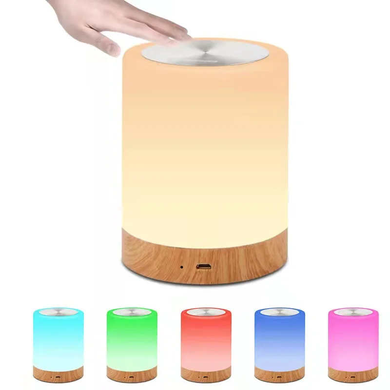 Portable Night Light Touch Dimmable Table Lamp for Bedrooms Living Room Bedside RGB Lamps with Rechargeable Battery