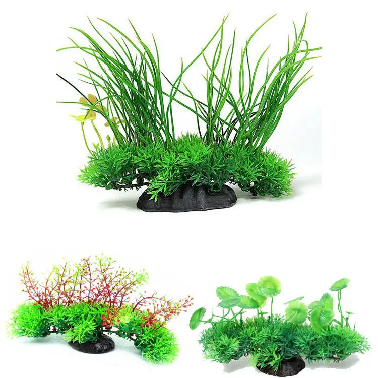 1 шт. маленькие/большие искусственные аквариумные растения пластиковая газонная