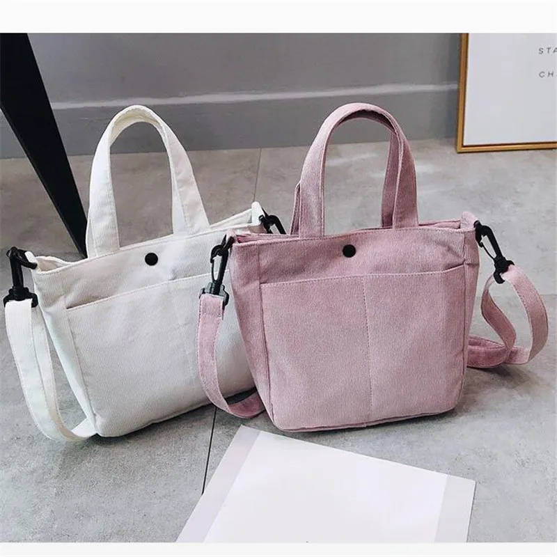 Новые женские вельветовые сумки на плечо с застежкой дизайнерские сумка-тоут