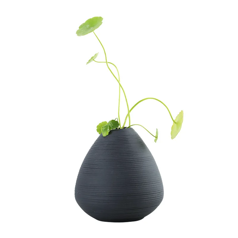 Простая черная керамическая ваза для ароматов современный набор ароматерапии