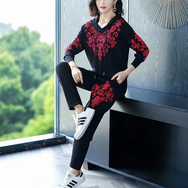 Трикотажные полосатые классические костюмы толстовка с длинным рукавом свитер