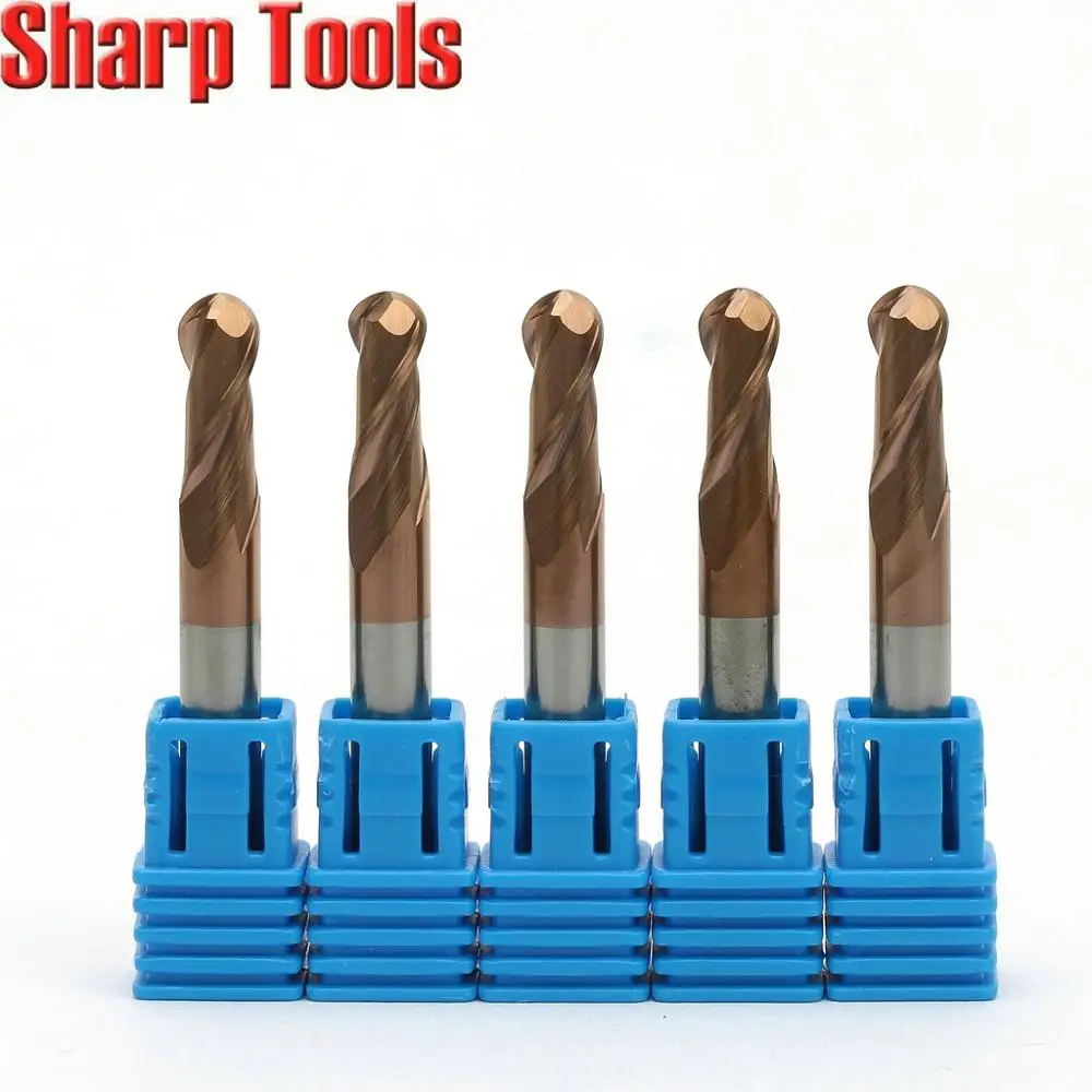 

4MM Shank 2 Flute Carbide Tungsten Ball Milling Cutter Tools Router Bits Set HRC55 Metal End Mill Titanium CNC Engraving Cutters