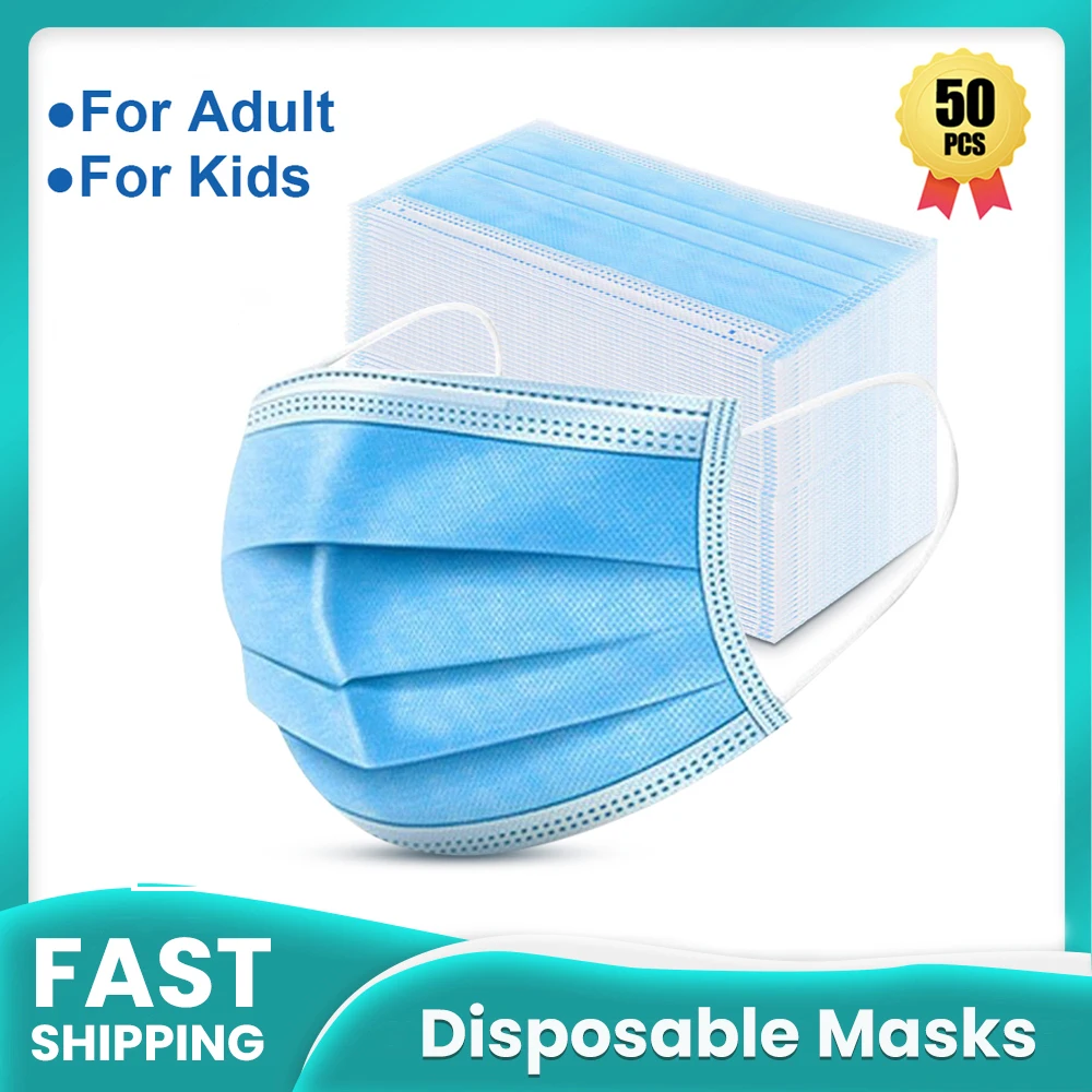 

Mask Medical Mask Disposable surgical Mouth Face Mask 3 Ply Non-woven Anti Dust Pollution Safety Protective Mask 24H Fast Sh