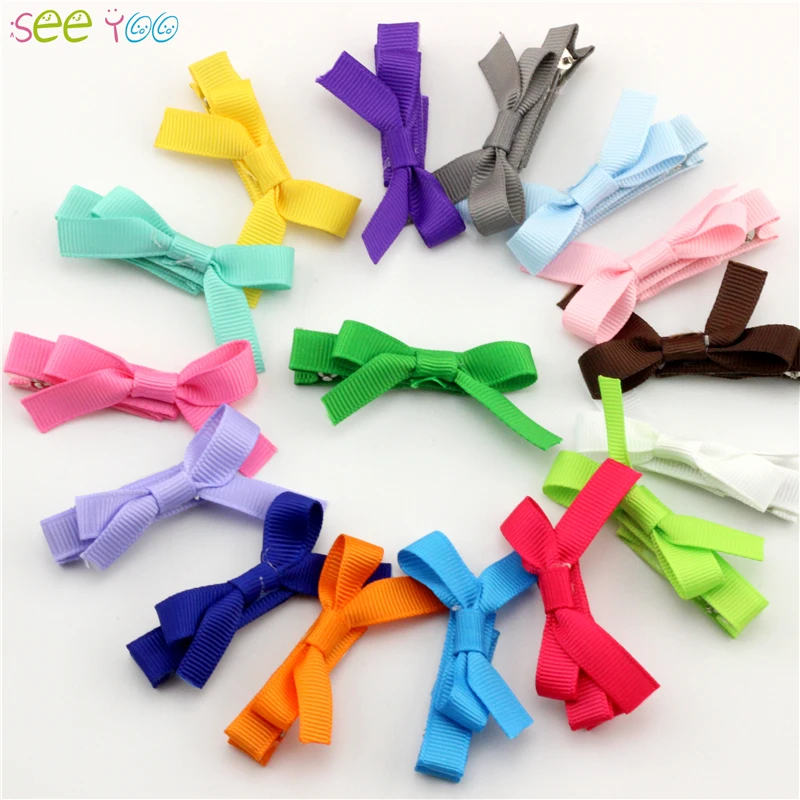 Новый стиль красочные мини ленты бант с заколками для волос bebe девушки шпильки