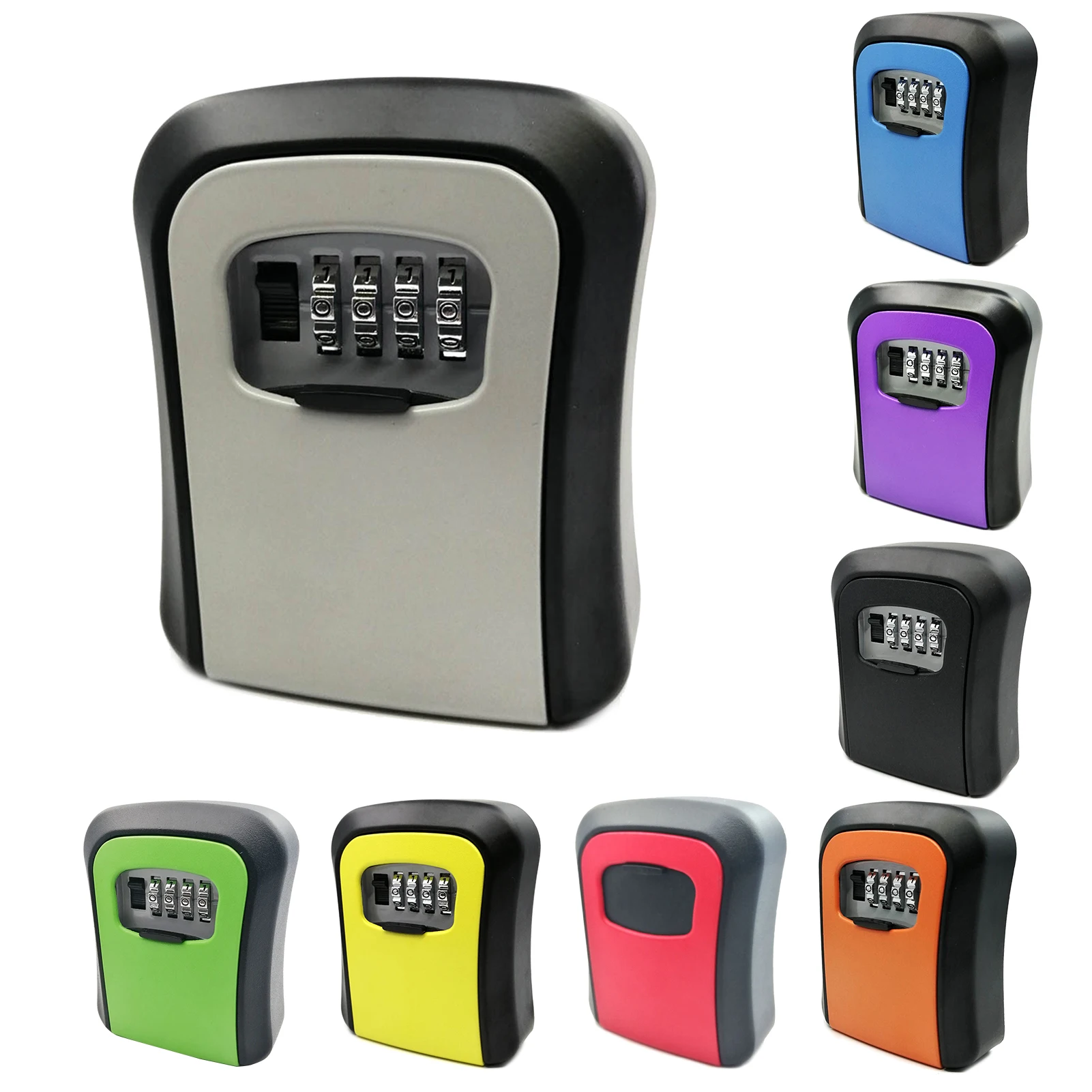 Замок с ключом коробка настенное крепление Алюминий сплав 4 разрядный Комбинации