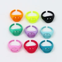 10 pcs smile face rings fashion jewelry rings jewelry lovely slile face party ring mix color jewelry 52053